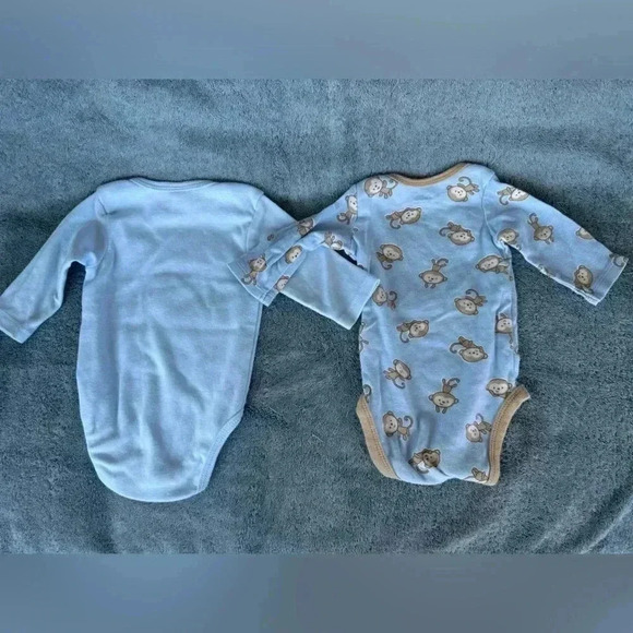 Set of 2 Long Sleeve Onesies 0-3m - Picture 4 of 5